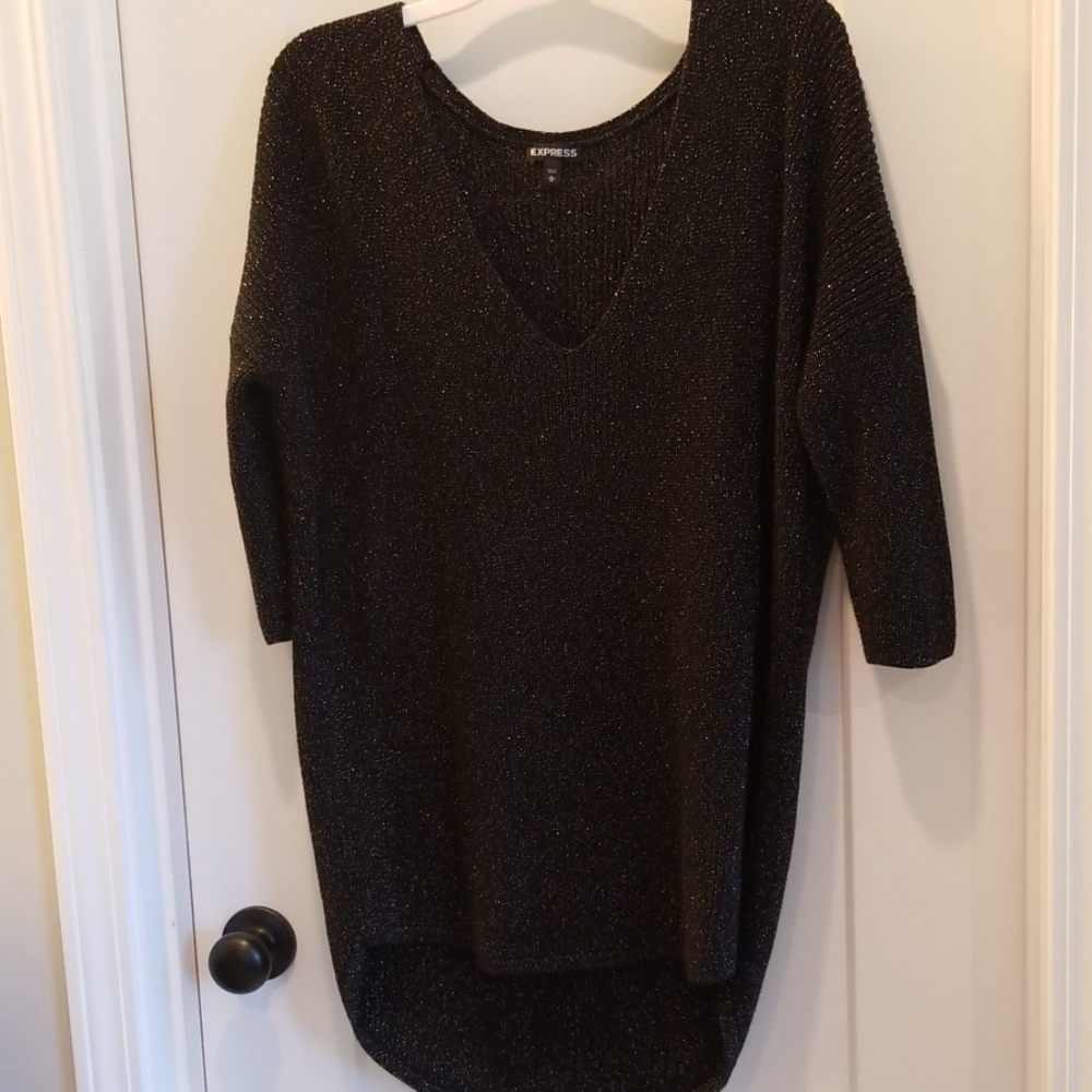 Black Express 3/4 Sleeve Sweater